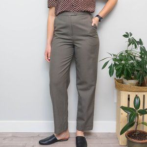 90s olive green wool high waisted trousers size 8